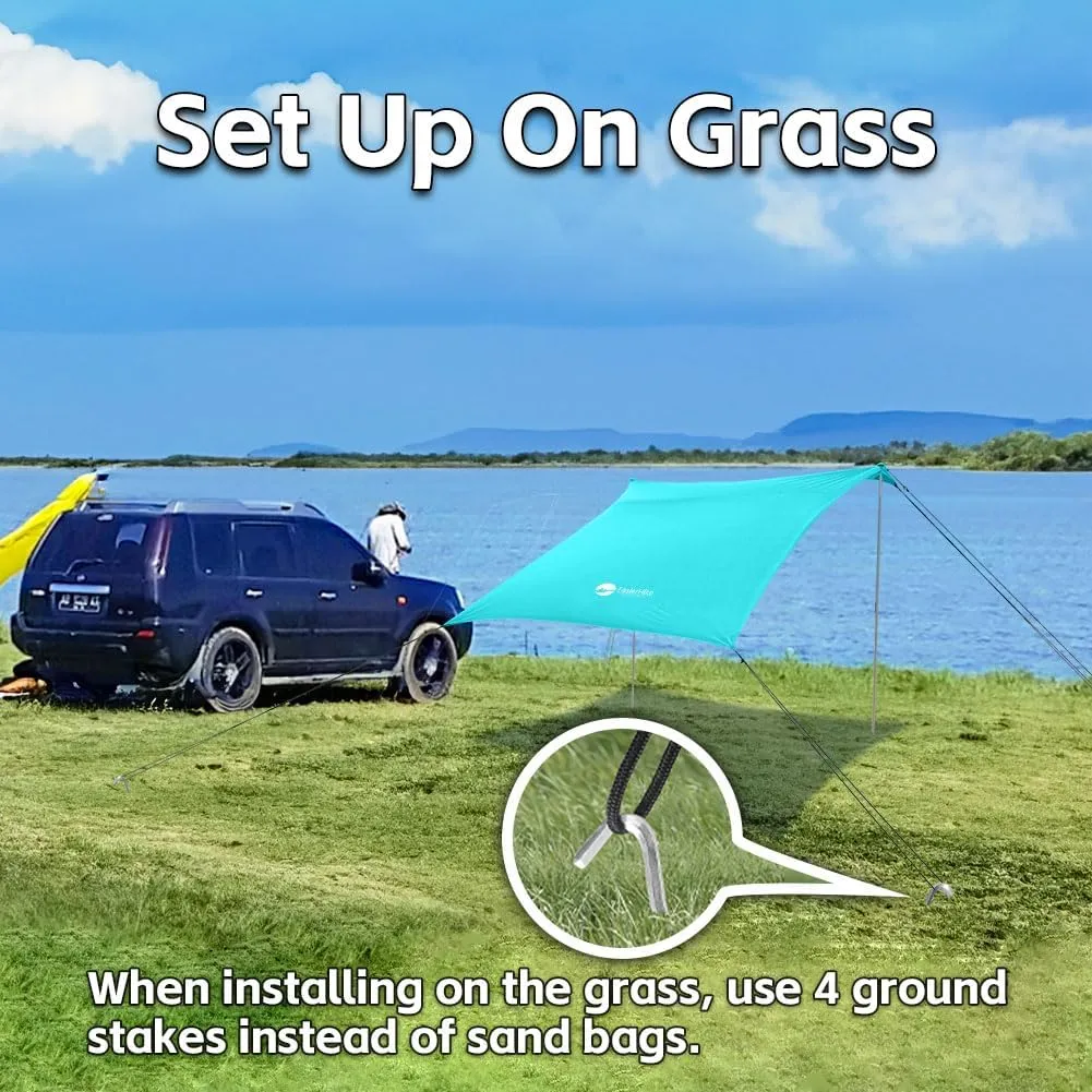Beach Shade Tent, Portable Easy Pop Up Beach Canopy, UPF50  Sun Protection Shelter, Windproof & Water Resistant, Perfect for Family