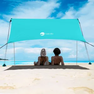 Beach Shade Tent, Portable Easy Pop Up Beach Canopy, UPF50  Sun Protection Shelter, Windproof & Water Resistant, Perfect for Family