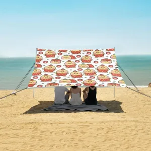 Beach Shade Tent with UPF50  UV Protection,Cute Chicken Strawberry Costume Lightweight Camping Sun Shelter for Outdoor,Camping Trips, Fishing, Backyard,Picnics,Easy Set Up and Carry 9x10.5 FT