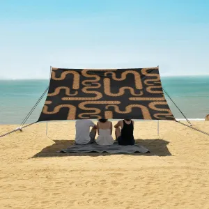 Beach Shade Tent with UPF50  UV Protection,Earthworm Pattern Seamless Lightweight Camping Sun Shelter for Outdoor,Camping Trips, Fishing, Backyard,Picnics,Easy Set Up and Carry 9x10.5 FT
