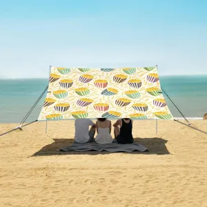 Beach Shade Tent with UPF50  UV Protection,Fast Food Fries Lightweight Camping Sun Shelter for Outdoor,Camping Trips, Fishing, Backyard,Picnics,Easy Set Up and Carry 9x10.5 FT