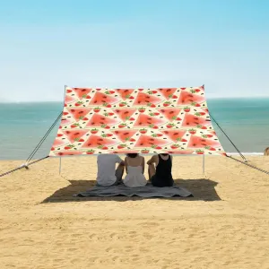 Beach Shade Tent with UPF50  UV Protection,Watermelon and Strawberry Mint Lightweight Camping Sun Shelter for Outdoor,Camping Trips, Fishing, Backyard,Picnics,Easy Set Up and Carry 9x10.5 FT