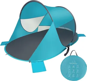 Beach Tent Pop Up Large Instant Set Up Zento Deals- 3-4 Person Sun Shade Shelter with UV Protection - Tent with Carry Bag for Outdoor Activities - Easy Setup Windproof Waterproof Beach Canopy Cabana