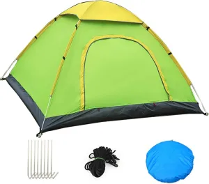 Beach Tent, Pop Up Tents for Double/3 to 4 Person Automatic Opening Double Layer Tent,Rainproof and Sunproof Portable Beach Camping Tent,Green,3 to4 P