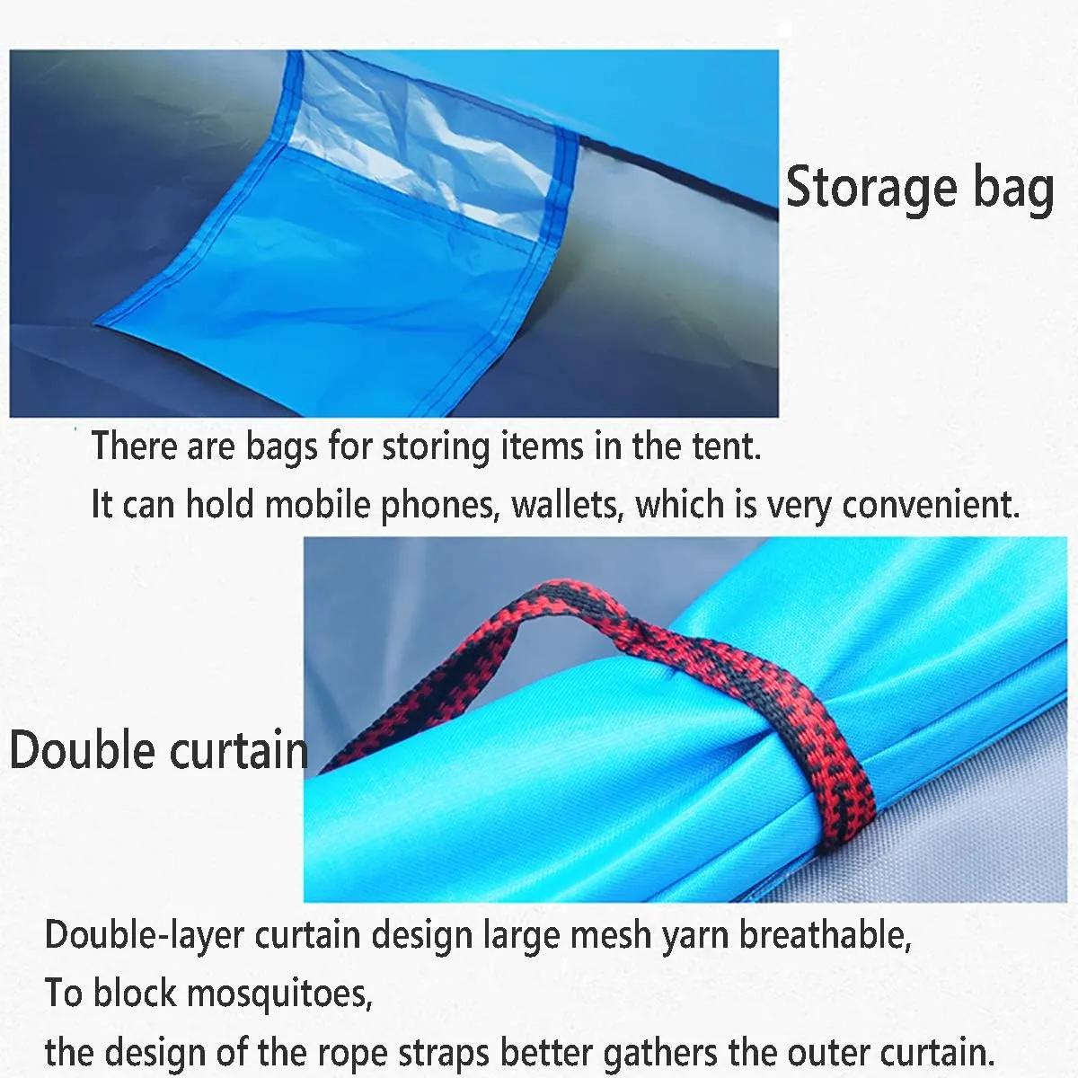 Beach Tent, Pop Up Tents for Double/3 to 4 Person Automatic Opening Double Layer Tent,Rainproof and Sunproof Portable Beach Camping Tent,Green,3 to4 P
