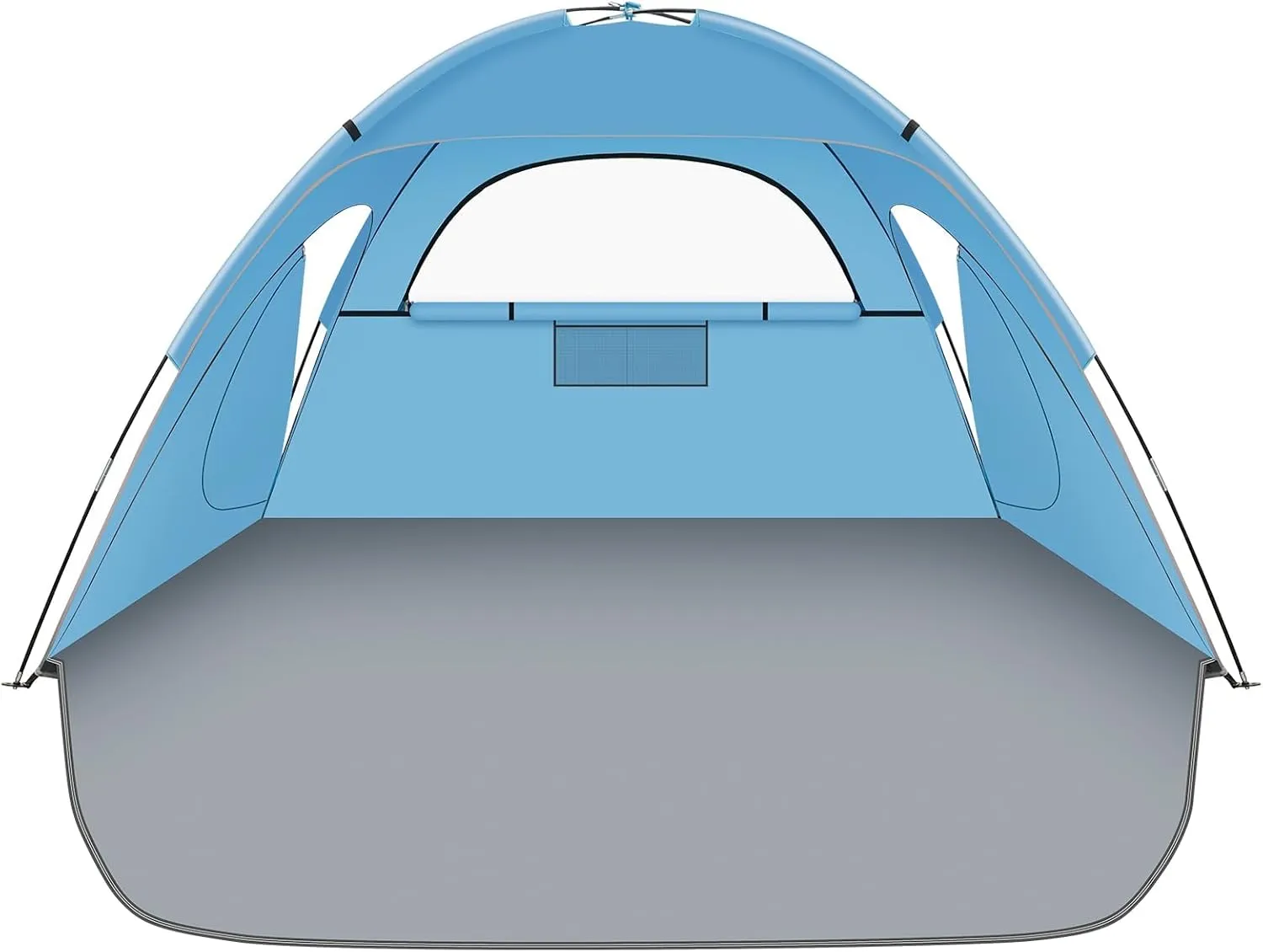 Beach Tent Sun Shelter, Beach Shade Tent with UPF 50  UV Protection for 2-3 Person, Portable & Easy Setup Cabana, 3 Roll Up Doors & 8mm Fiberglass Rods, Carry Bag Included