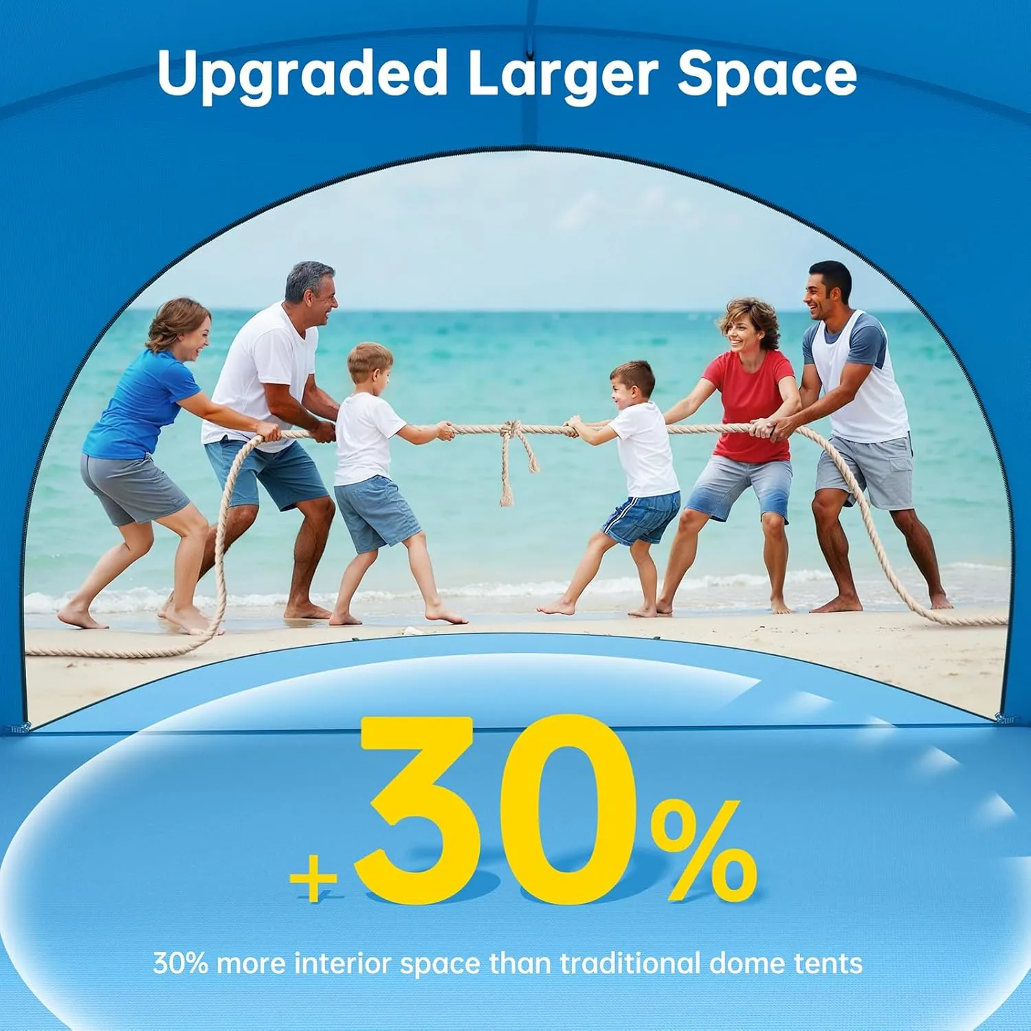 Beach Tent Sun Shelter, Beach Shade Tent with UPF50  UV Protection, Beach Sun Shelter, Beach Shade with 2 Zippered Doors, Portable Beach Tent for Beach Camping Fishing