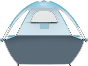 Beach Tent Sun Shelter for 3 Person with UPF 50  UV Protection, Lightweight & Easy Setup Beach Shade Canopy with Vent Windows & Zippered Door