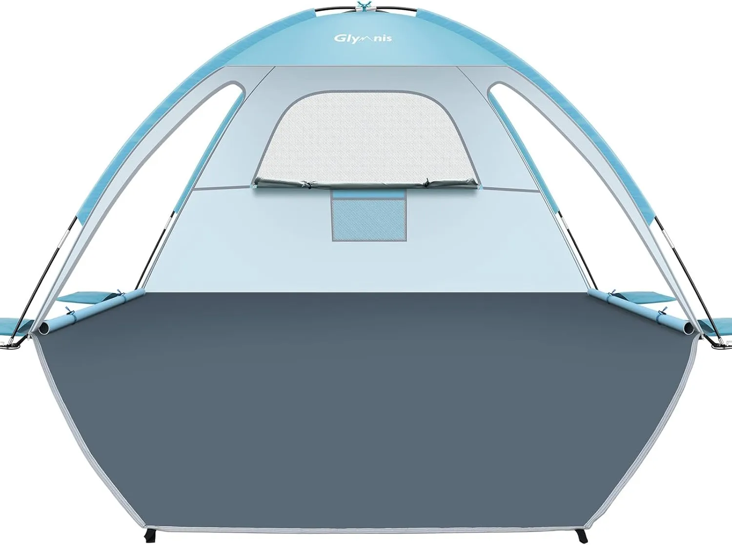 Beach Tent Sun Shelter for 3 Person with UPF 50  UV Protection, Lightweight & Easy Setup Beach Shade Canopy with Vent Windows & Zippered Door