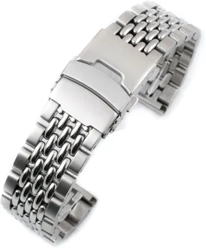 Beads of Rice Watch Bracelet Band Strap - Stainless Steel Vintage BOR 18mm 19mm 20mm 21mm 22mm 24mm
