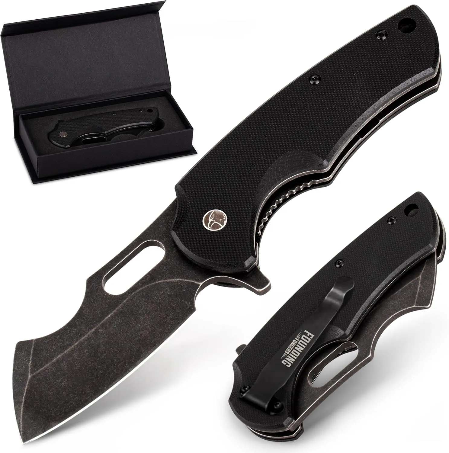 BEEFBOY Stone Wash Finish D2 Pocket Knife For Men | EDC Knife With Case Folding D2 Steel Flipper Knife Mens Work Pocket Knife Pocket Knives & Folding EDC Knives For Men