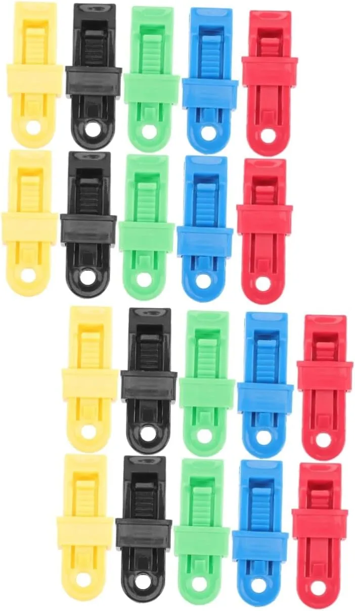 BESPORTBLE 20pcs Windproof Tent Fixers Durable Multipurpose Tent Clips for Camping Awnings Tarps More Easy to Install Heavy Duty Fasteners