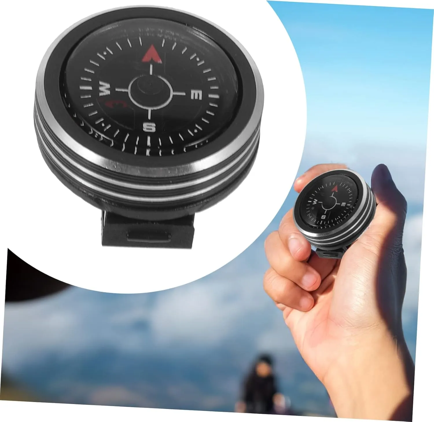 BESPORTBLE 2pcs Compass Aluminum Alloy Watch Strap Detachable