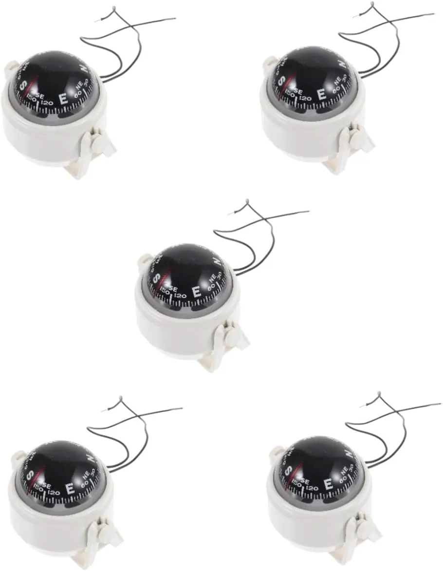BESPORTBLE 5pcs Car Compass Magnetic Vehicle Navigation Decoration for Cars Trucks and Boats Dash Mount Compass for Outdoor Travel and Camping