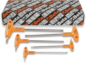 Beta 96TINOX Set of 5 Stainless Steel High Torque T-Handle Hex Key Allen Wrench, Metric 2.5mm - 6mm