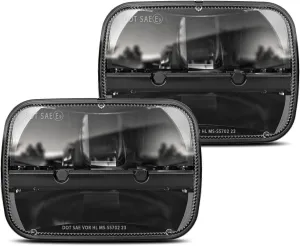 BICYACO 1 Pair 105W Rectangular 5x7/ 6x7 Inch Led Headlight High Low Beam Headlamp Compatible with Jeep Wrangler YJ Cherokee XJ Kenworth T300 1997-2010 Replacement H6054 H5054 H6054LL 69822 6052 6053