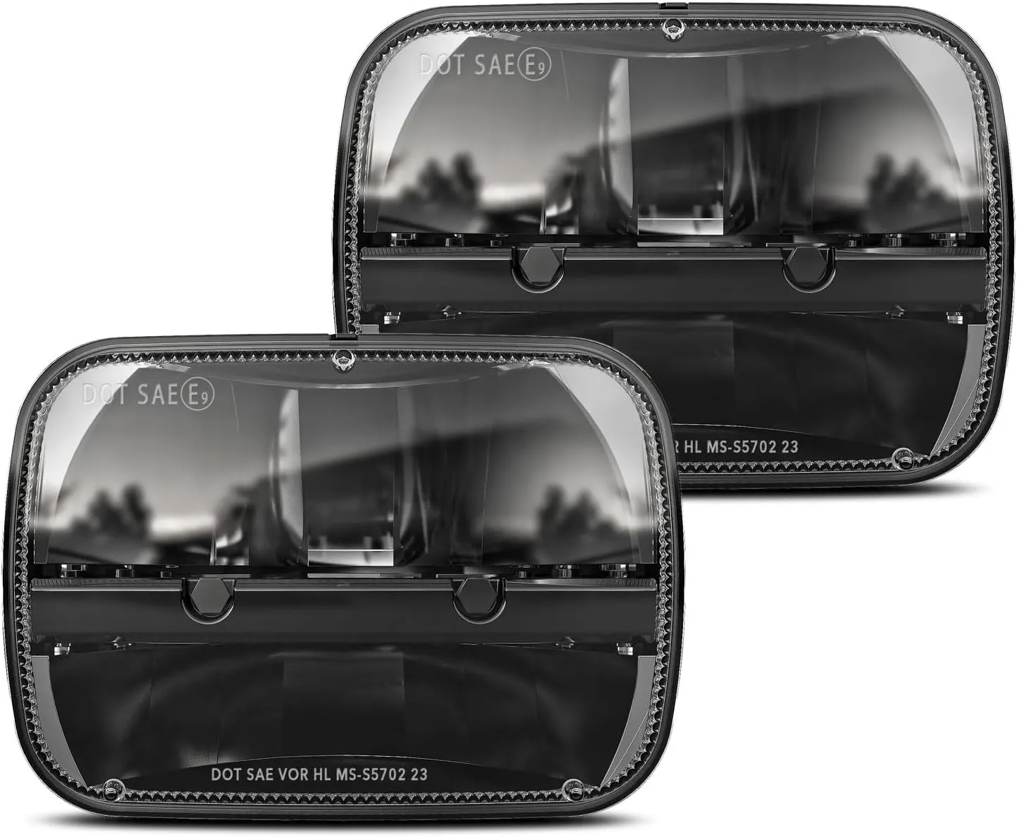 BICYACO 1 Pair 105W Rectangular 5x7/ 6x7 Inch Led Headlight High Low Beam Headlamp Compatible with Jeep Wrangler YJ Cherokee XJ Kenworth T300 1997-2010 Replacement H6054 H5054 H6054LL 69822 6052 6053