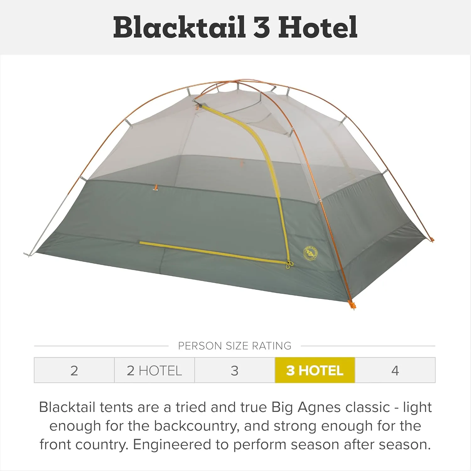Big Agnes Blacktail & Blacktail Hotel Tent - Backpacking Tent for Camping, 3 Season, Lightweight, Waterproof