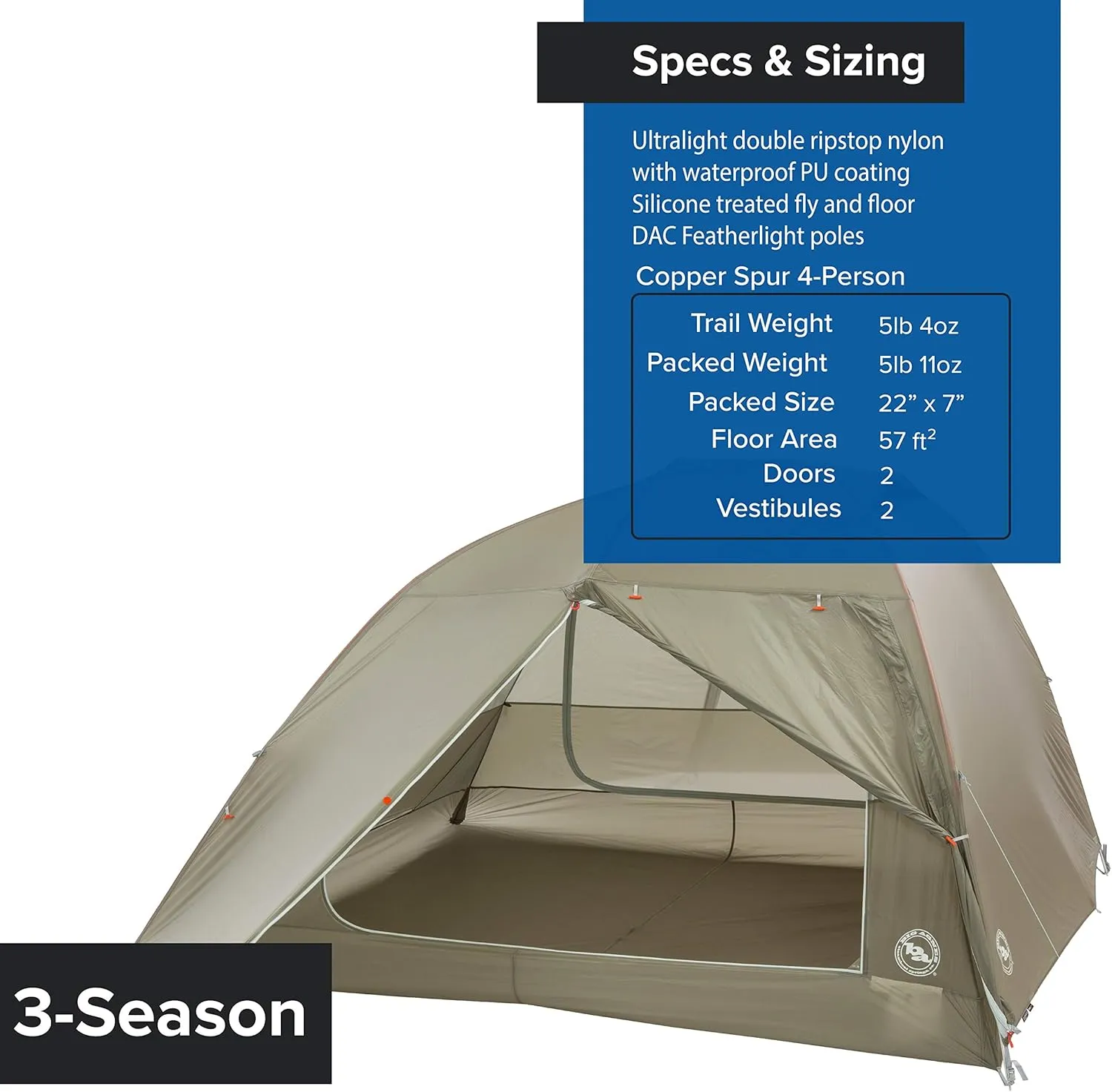 Big Agnes Copper Spur HV UL - Ultralight Backpacking Tent