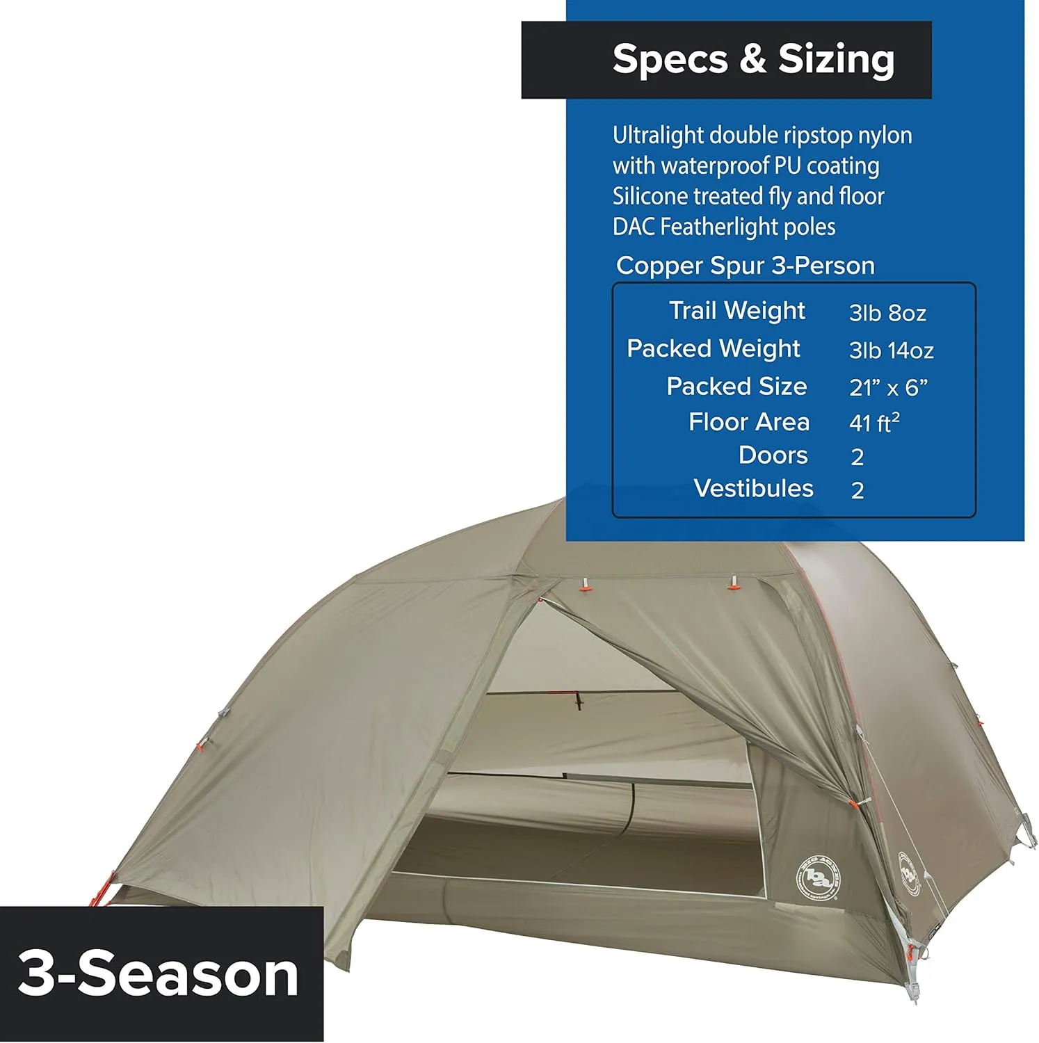Big Agnes Copper Spur HV UL - Ultralight Backpacking Tent