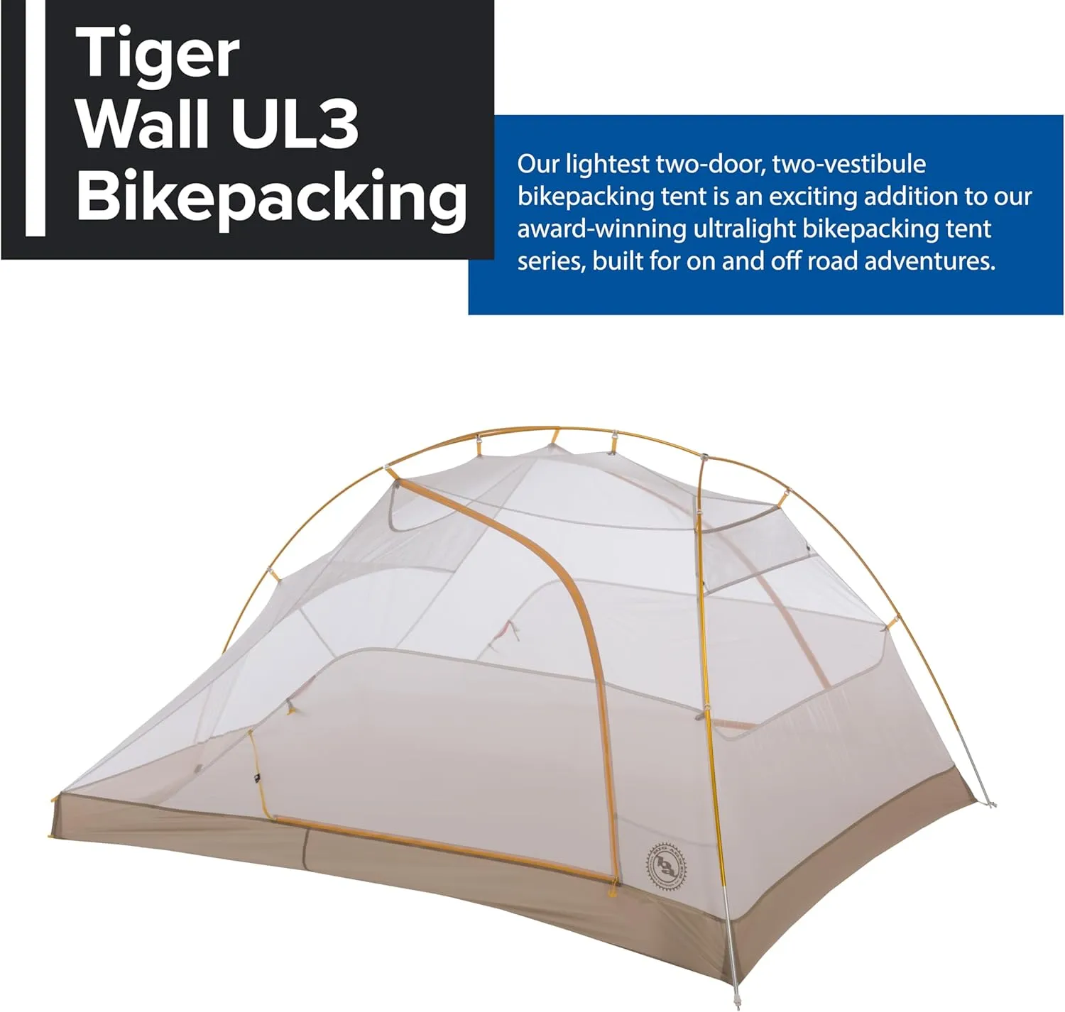 Big Agnes Tiger Wall UL Ultralight Bikepacking Tent with UV-Resistant Solution Dyed Fabric