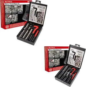 BILITOOLS M12x1.25 and M5x0.8 Thread Repair Kit, HSS Drill Helicoil Repair Kit Metric