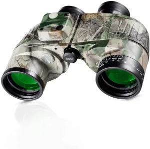Binoculars for Adults-HD 10X50 Professional Waterproof with Rangefinder Compass BAK4 Prism FMC Lens Fogproof Navigation Birdwatching Hunting Monocular Telescope