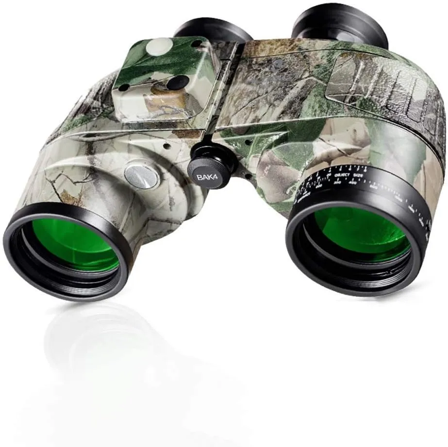 Binoculars for Adults-HD 10X50 Professional Waterproof with Rangefinder Compass BAK4 Prism FMC Lens Fogproof Navigation Birdwatching Hunting Monocular Telescope