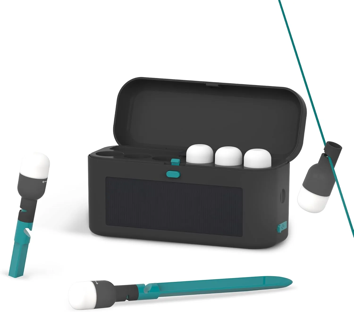 BioLite Luci Solar Site Lights: Stringless String Lights, Six Detachable Mini Camping Lights with Tent Stakes and Charging Case | Lights 1,000 sq ft | Rechargeable via Solar and USB | Lasts 20 Hours