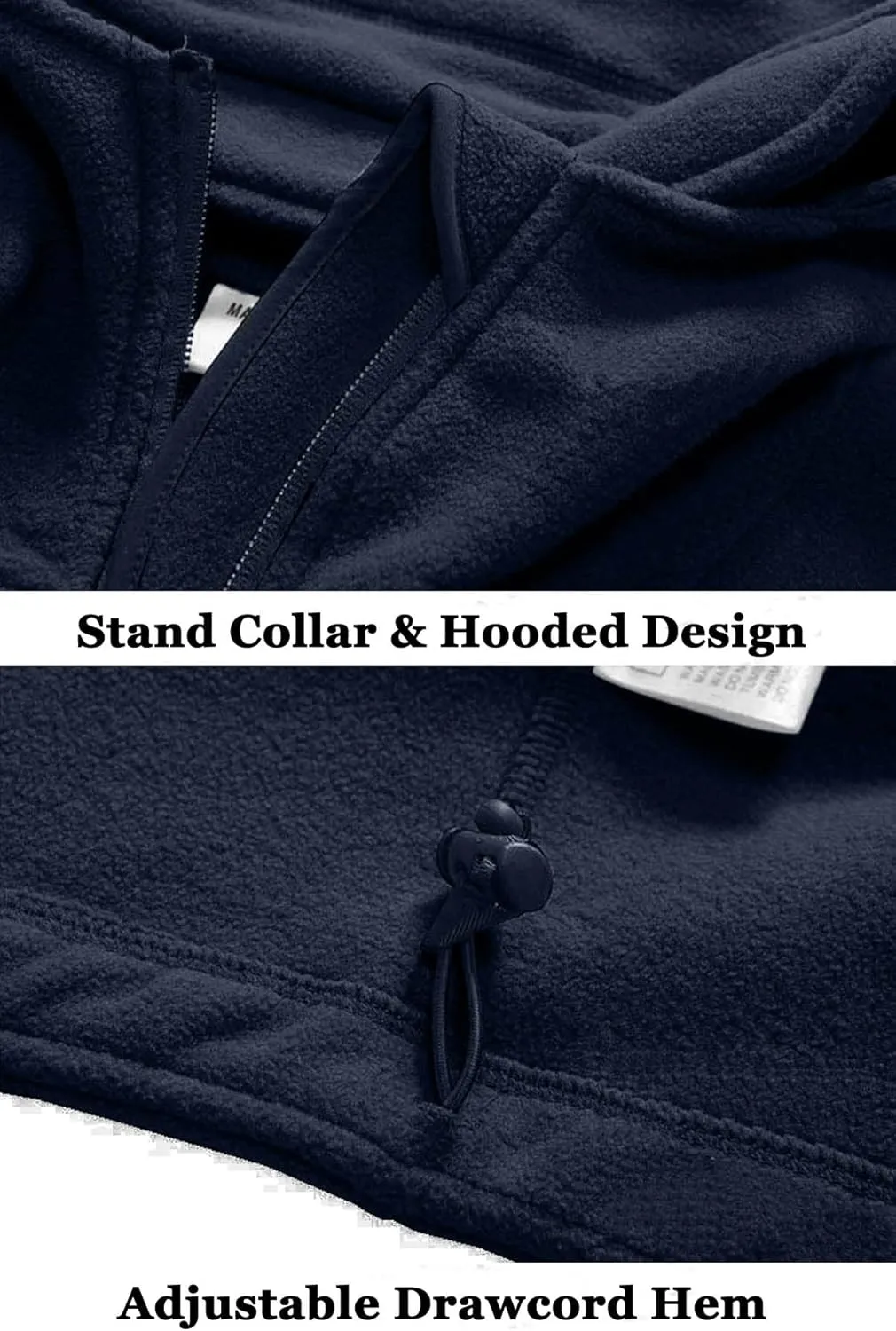 BIYLACLESEN Men's Winter Fleece Jackets Hooded Warm Military Tactical Coats Sport Outdoor Fleece Jacket Coats