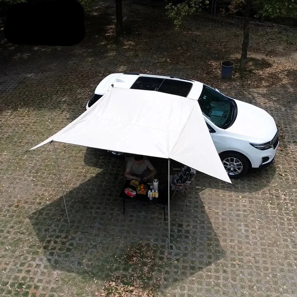 Black Tarp Car Side Awning with Suction Cups