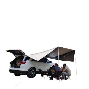 Black Tarp Car Side Awning with Suction Cups