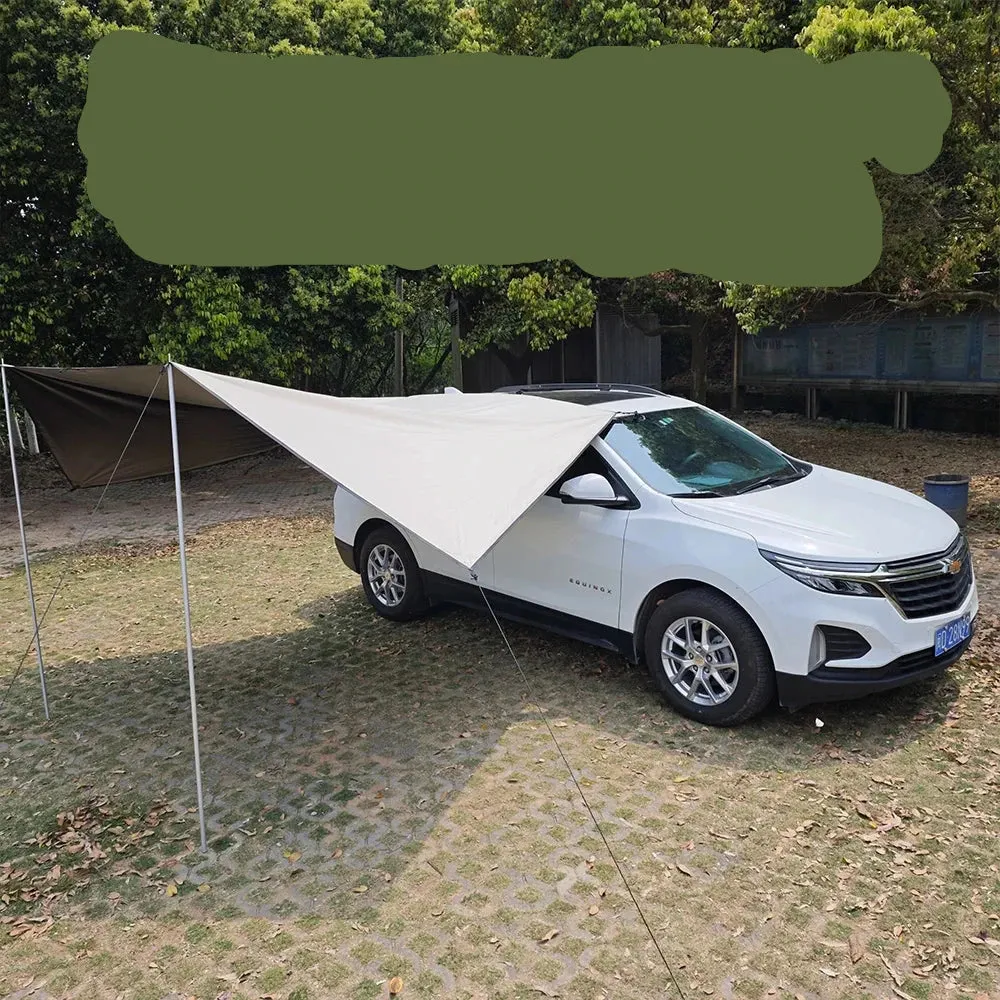 Black Tarp Car Side Awning with Suction Cups