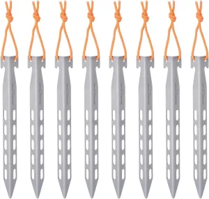Boundless Voyage Titanium Tent Stakes 20cm/7.8 in. V-Shape Tent Pegs Nails (8-Pack) Outdoor Camping Ultralight Awning Canopy Accessories
