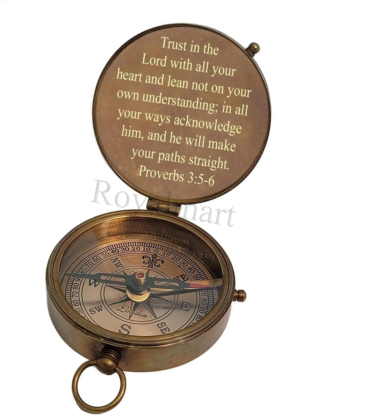 Brass Compass Engraved Gift for Son, Grandson, Daughter, Baptism, Confirmation Communion Godson Church Graduation Day