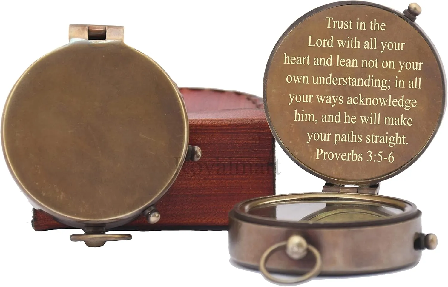 Brass Compass Engraved Gift for Son, Grandson, Daughter, Baptism, Confirmation Communion Godson Church Graduation Day