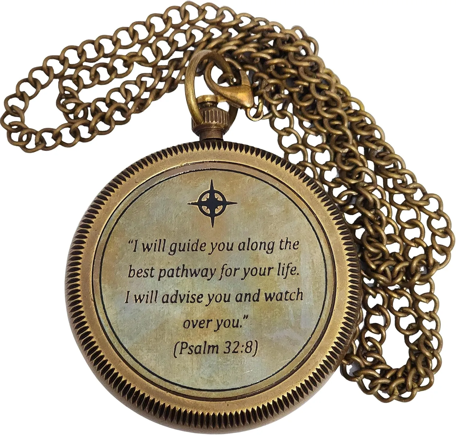 Brass Compass in Wooden & Leather Case - 2025 Graduation Gift for Him, College, High School, Birthday Gift for Son, Boys, Daughter, Inspirational, Baptism