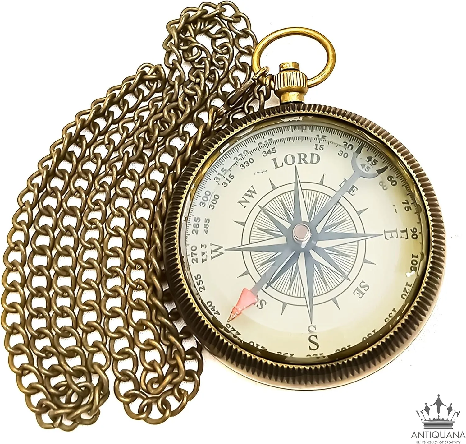 Brass Compass in Wooden & Leather Case - 2025 Graduation Gift for Him, College, High School, Birthday Gift for Son, Boys, Daughter, Inspirational, Baptism