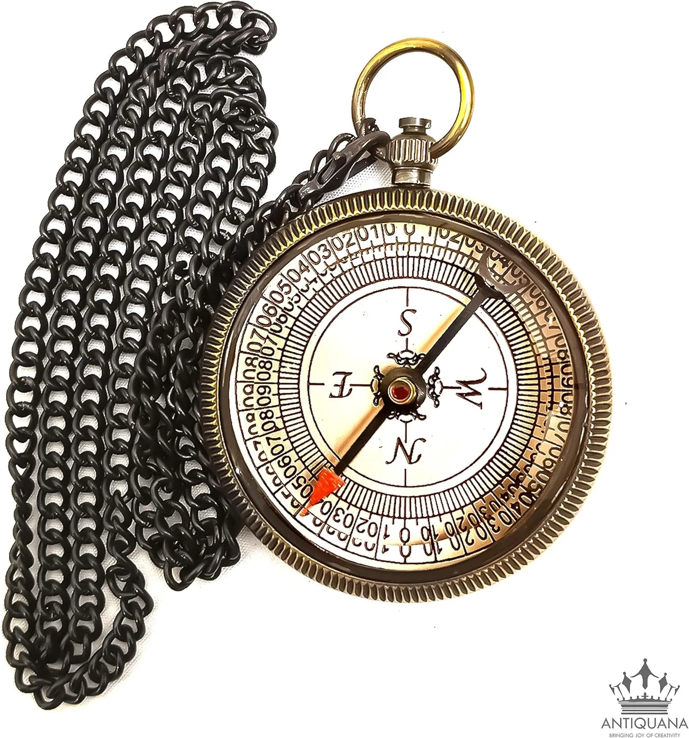 Brass Compass in Wooden & Leather Case - 2025 Graduation Gift for Him, College, High School, Birthday Gift for Son, Boys, Daughter, Inspirational, Baptism