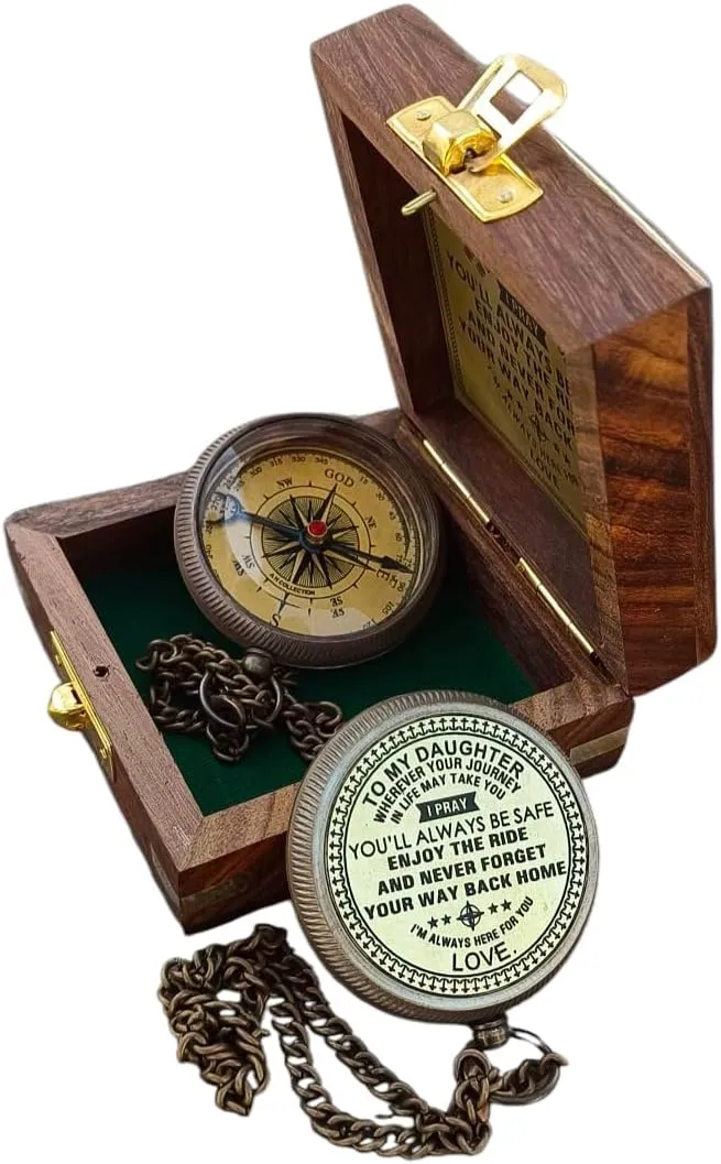Brass Compass to My Daughter Quote, Gift for Daughter from Dad, Gift for Daughter Dad, Engraved Gift for My Daughter, Gift to Daughter, Father Mother Gift idea