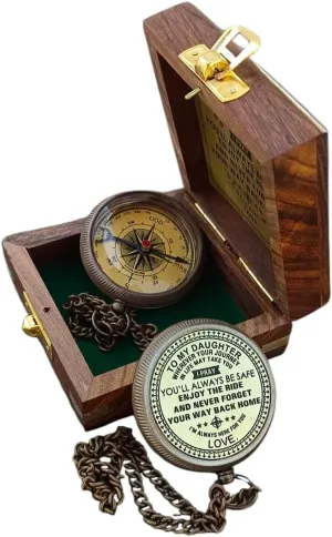 Brass Compass to My Daughter Quote, Gift for Daughter from Dad, Gift for Daughter Dad, Engraved Gift for My Daughter, Gift to Daughter, Father Mother Gift idea