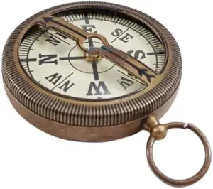 Brass Engravable Magnetic Solid Nautical Open Face Compass Antique Designer Hiking Camping Compass