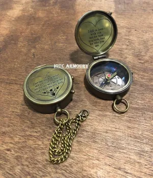 Brass Engraved Compass I Saw That You were Perfect Compass Camping Compass, Baptism Gifts with Poet Quote, Best Easter, Pocket Compass Mothers Day, Fathers Day, Graduation,Wedding Gifts