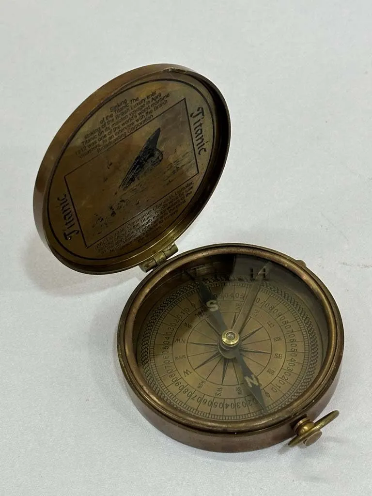 Brass Grade Compass, Pocket Survival Compass, Waterproof Hiking Compass, Special Necklace Compass - Survival Hiking Gear for Women and Men