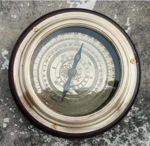 Brass Navigational Magnetic 6" Desk Compass