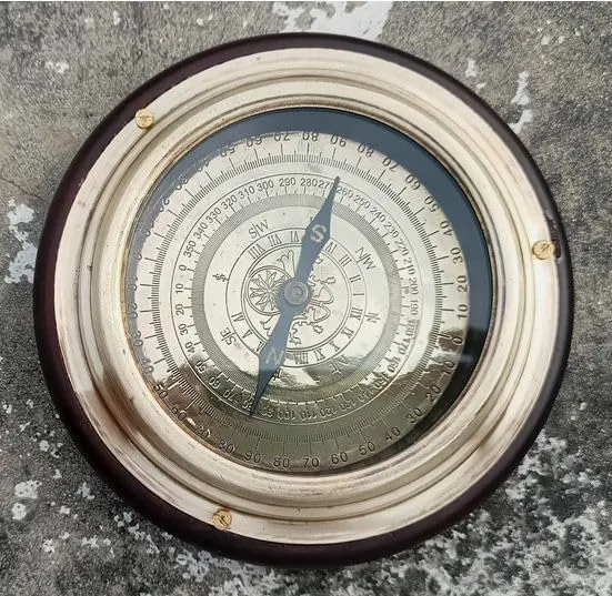 Brass Navigational Magnetic 6" Desk Compass