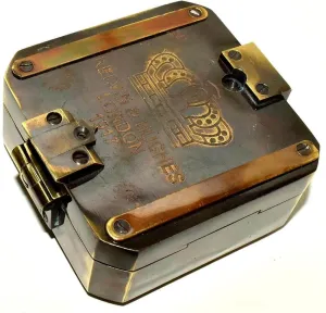 Brass Pocket Compass 2.5 Inch Kelvin & Hughes 1917 London Directional Compass Fully Functional Vintage Hiking Compass & Outdoor Navigation Tool