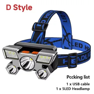 BrightBeam 5 LED Rechargeable Headlamp for Adventures