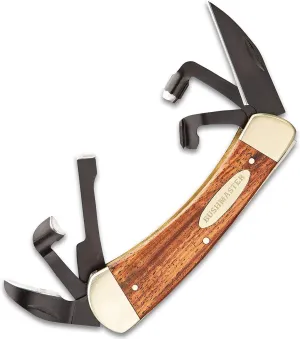 Bushmaster Classic Whittler's Pocket Knife - Carbon Steel Blades, Wooden Handle Scales, Nickel Silver Bolsters - Closed Length 4 1/4"