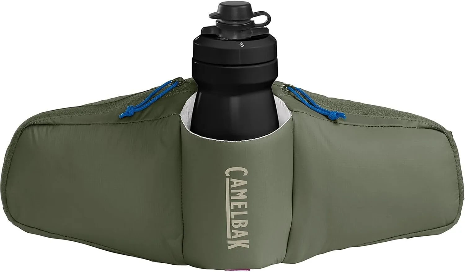 CamelBak Podium Flow 2 Waist Pack for Mountain Biking, Gravel Cycling - Contains 21 oz Podium Dirt Series Bike Bottle, Dusty Olive